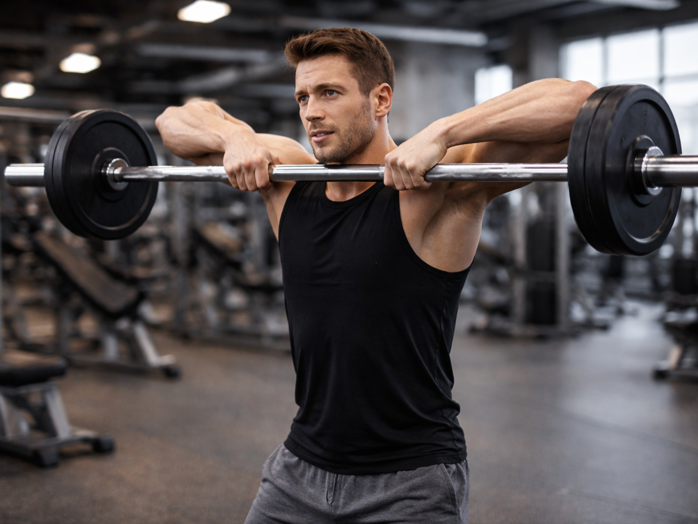 Тяга штанги к подбородку