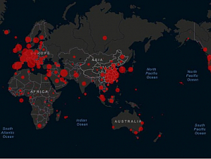 Опубликована онлайн-карта государств, закрытых из-за коронавируса